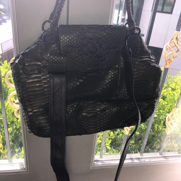 Clara Kasavina Gray Gonzalez Python satchel crossbody bag - Picture 8 of 13